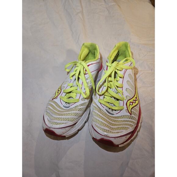 Saucony Kinvara 3 Progrid Women US 7.5 Running Shoes White Pink Yellow - Picture 3 of 8